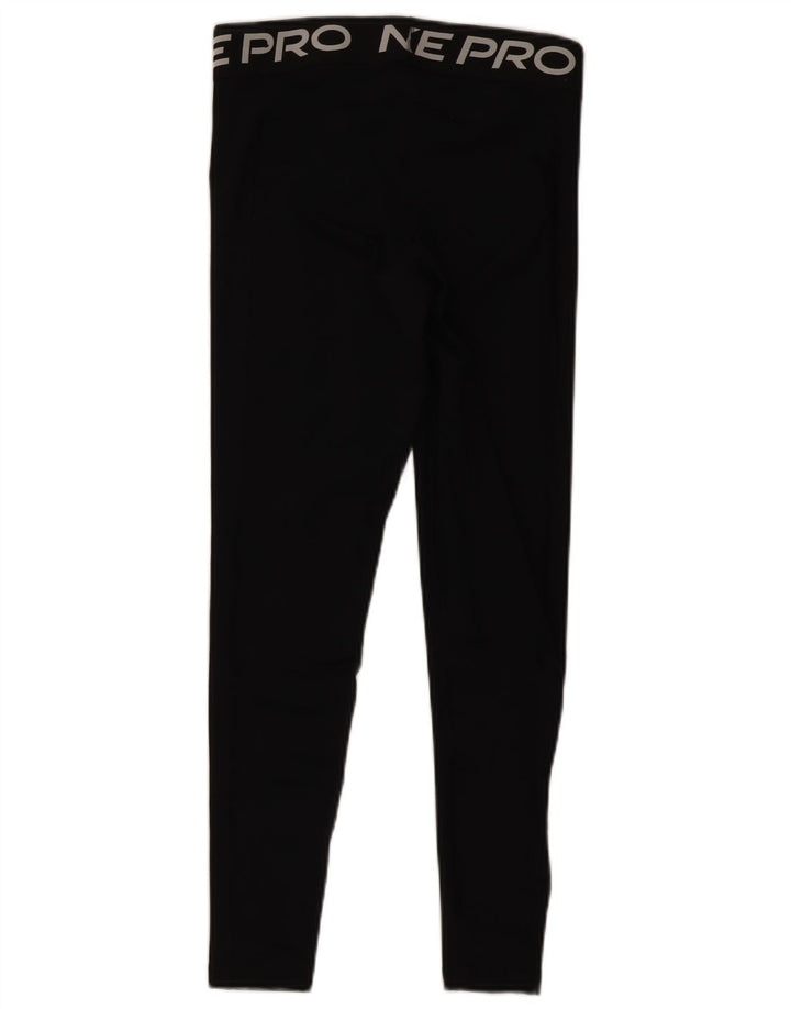 Женские леггинсы с рисунком Nike Dri Fit UK 12, средний черный, полиэстер