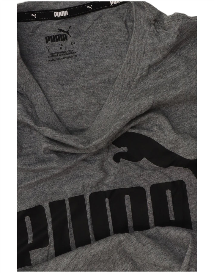 Мужская футболка с рисунком Puma, большая, серая