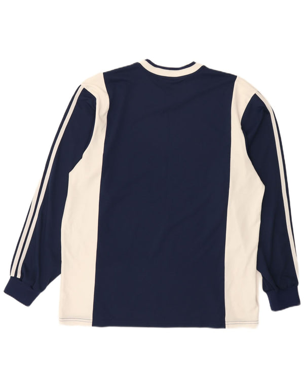 Мужской топ Adidas Regular Fit с длинным рукавом XL, темно-синий, с цветными блоками, спортивный