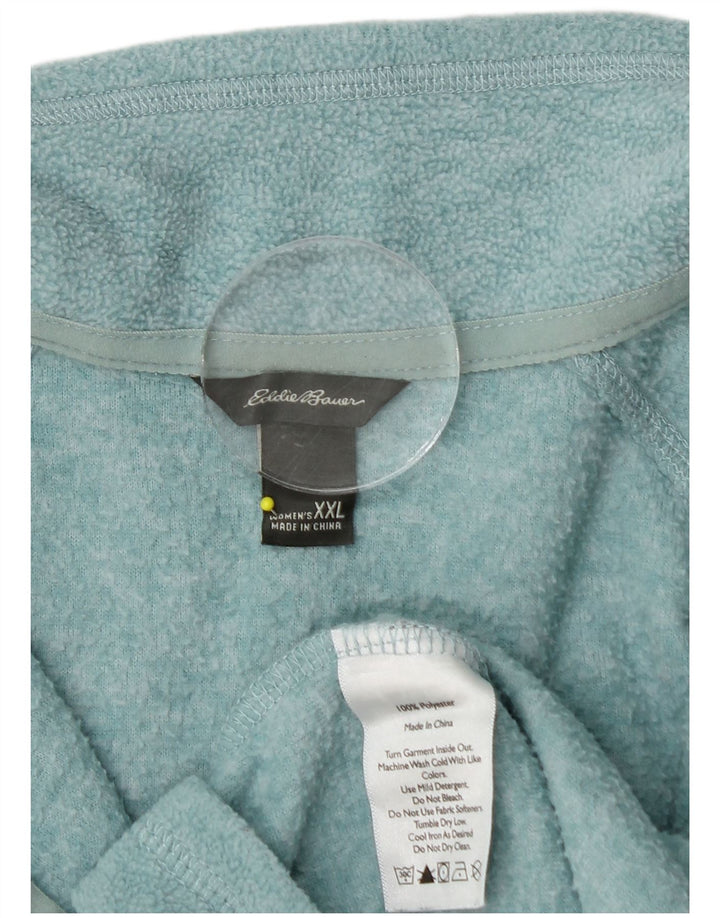 Женский флисовый джемпер EDDIE BAUER с воротником на молнии, UK 20, 2XL, бирюзовый, полиэстер
