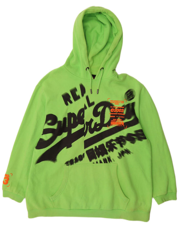 Мужской джемпер с капюшоном Superdry 3XL, зеленый хлопок