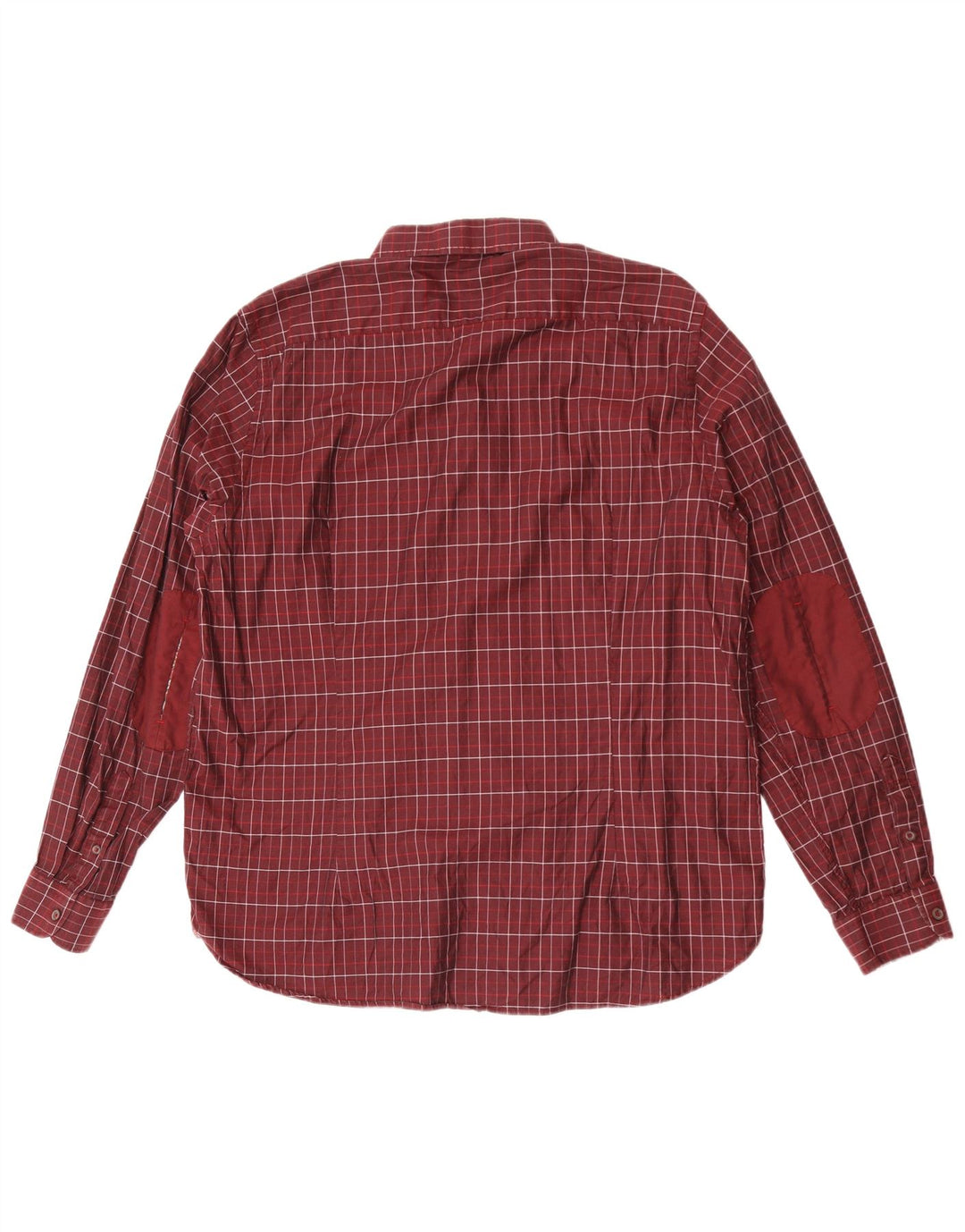 Мужская рубашка Ted Baker, размер 7, 3XL, темно-бордовая клетка, хлопок