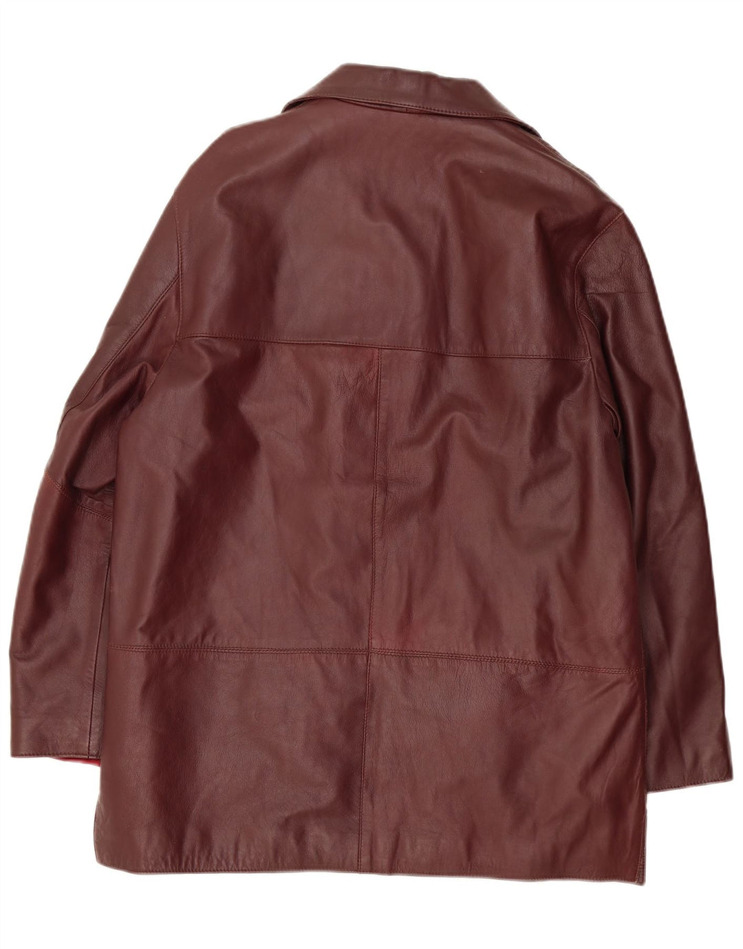 Винтажная женская кожаная куртка IT 50 XL Бордовая кожа
