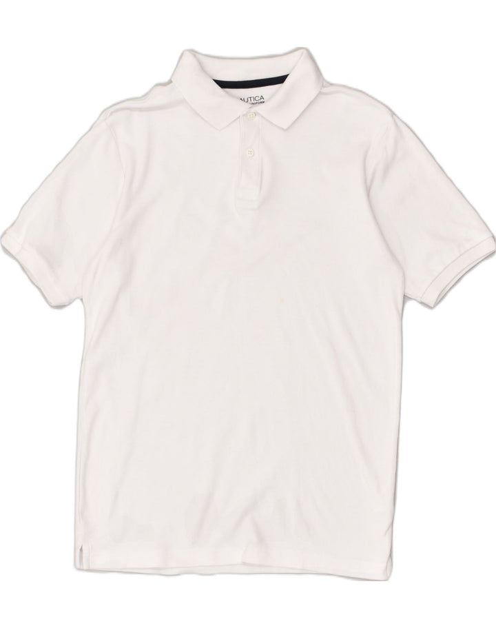 NAUTICA Boys Polo Shirt 15-16 Years XL White Cotton | Vintage Nautica | Thrift | Second-Hand Nautica | Used Clothing | Messina Hembry 