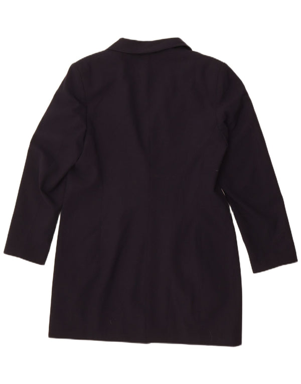 Marks & Spencer Womens Longline Blazer Jacket UK 16 Large Navy Blue