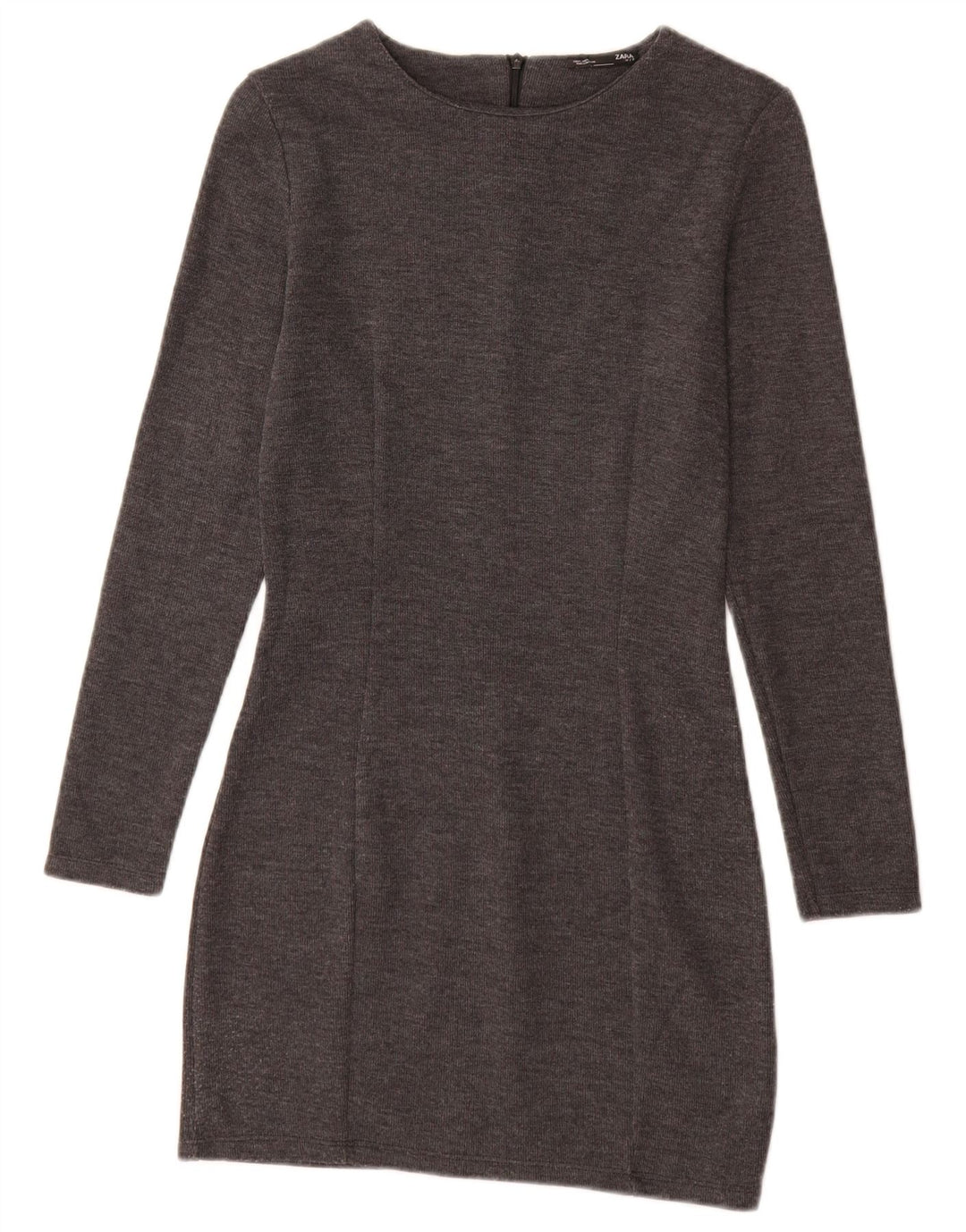 Женское платье-джемпер Zara UK 8, маленькое серое, хлопок