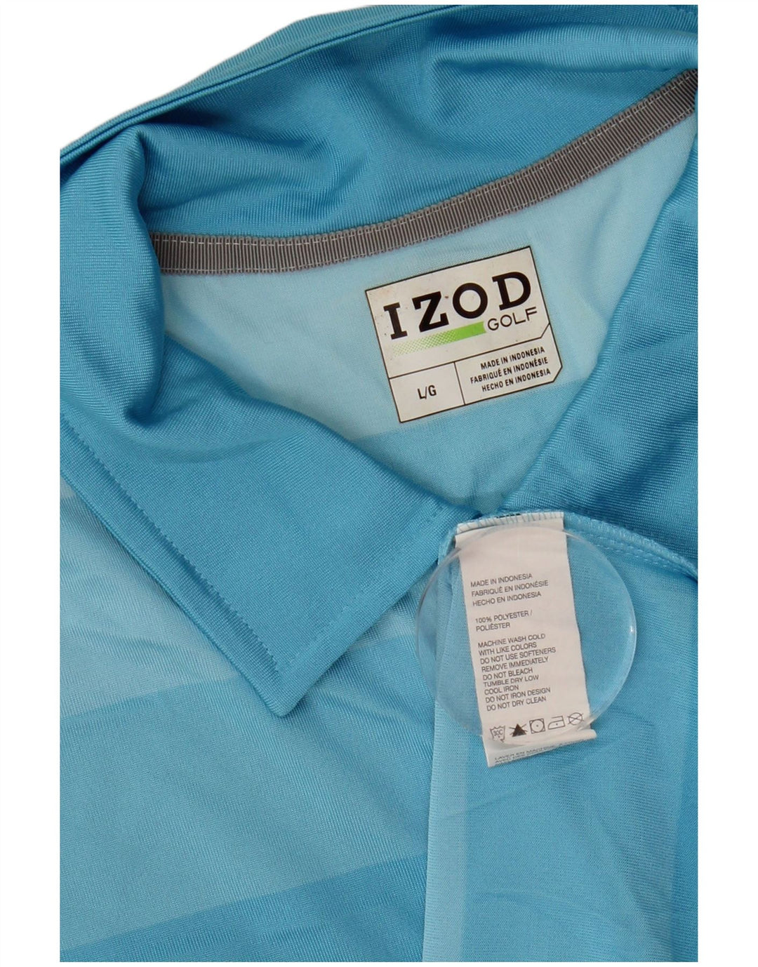 Мужская рубашка поло Izod, полиэстер, большая синяя полоска