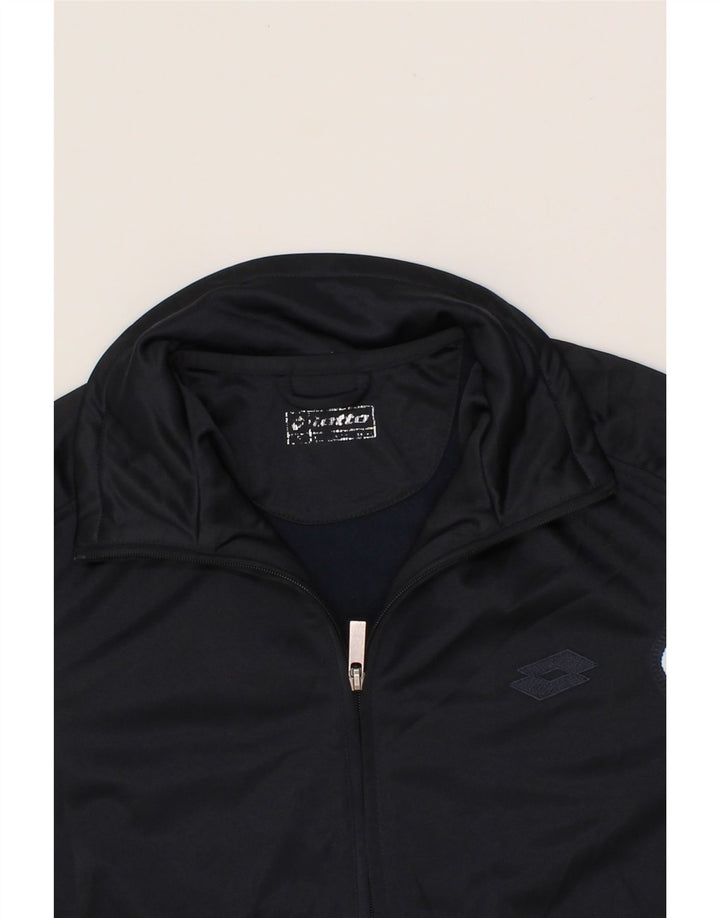 LOTTO Mens Tracksuit Top Jacket UK 36/38 Small Black Colourblock Polyester Vintage Lotto and Second-Hand Lotto from Messina Hembry 