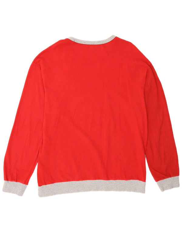 Женский топ Benetton с рисунком Disney с длинными рукавами, Великобритания, 18 XL, красный, с цветными блоками