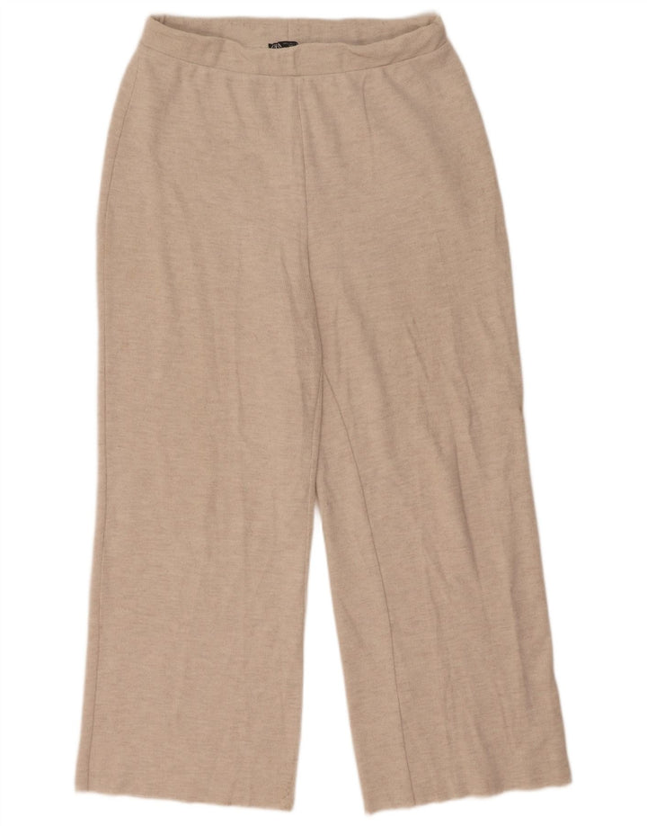 Женские спортивные брюки Zara UK 14, большие бежевые, полиэстер