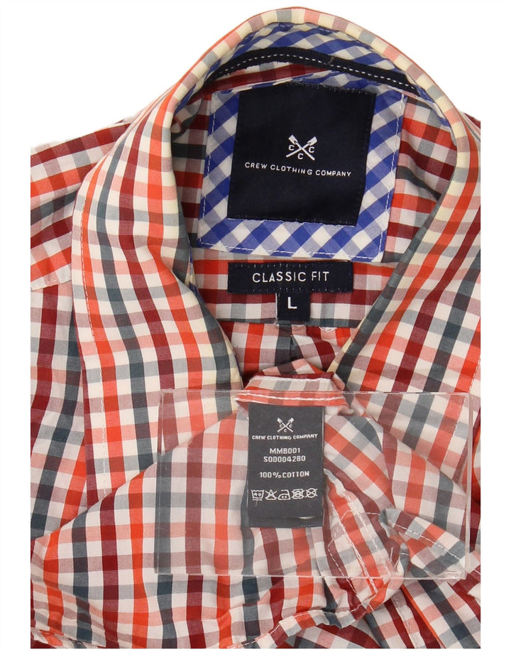 Crew Clothing Мужская классическая рубашка большого размера в разноцветную клетку из хлопка
