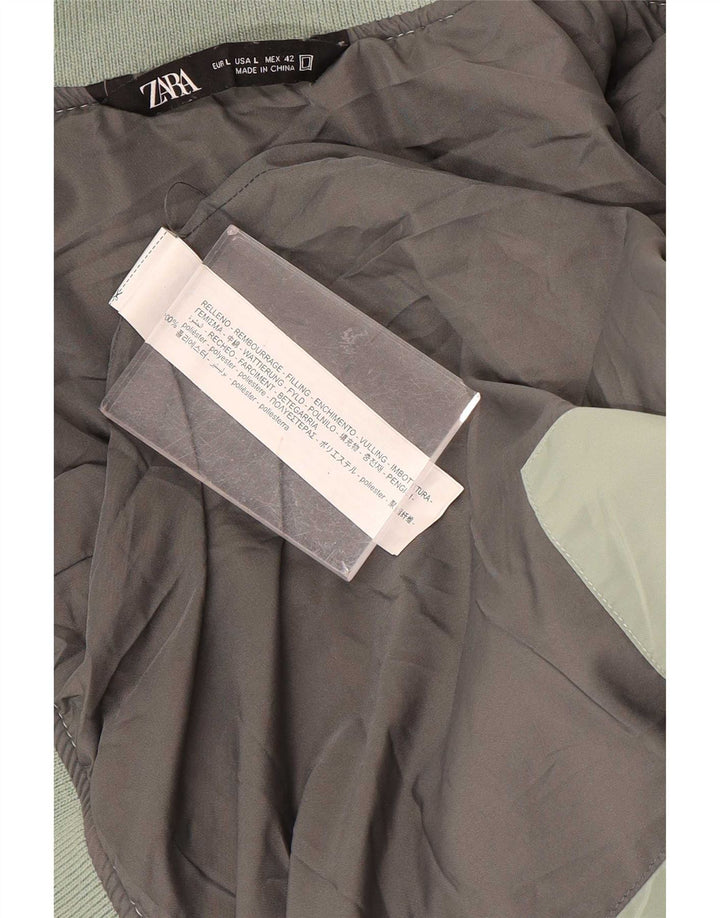 Мужская стеганая куртка Zara UK 40, большая зеленая полиэстер