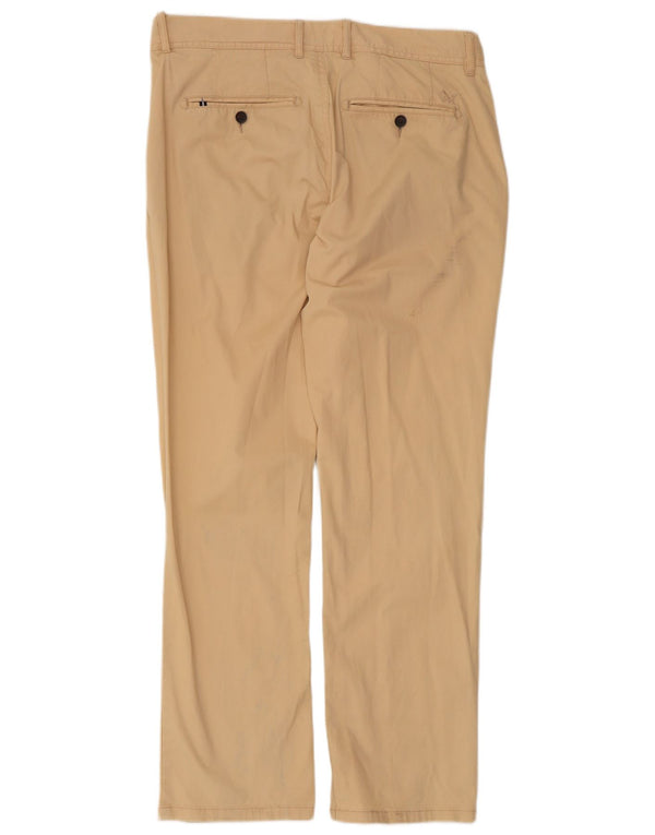 Мужские прямые брюки-чиносы Crew Clothing W34 L30, бежевый хлопок