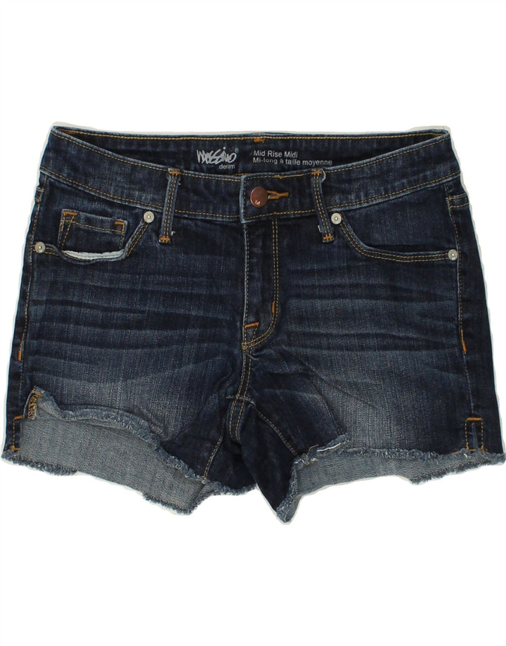 MOSSIMO Womens Mid Rise Denim Shorts US 4 Small W27  Navy Blue Cotton | Vintage Mossimo | Thrift | Second-Hand Mossimo | Used Clothing | Messina Hembry 