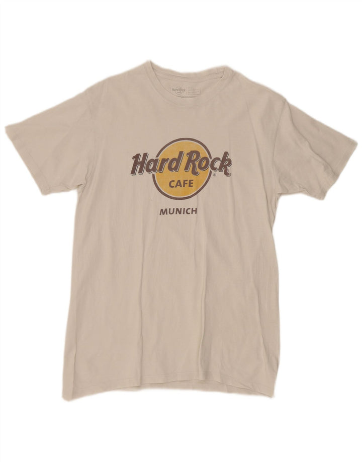 Мужская футболка с рисунком Hard Rock Cafe Мюнхен, топ среднего размера, белый хлопок