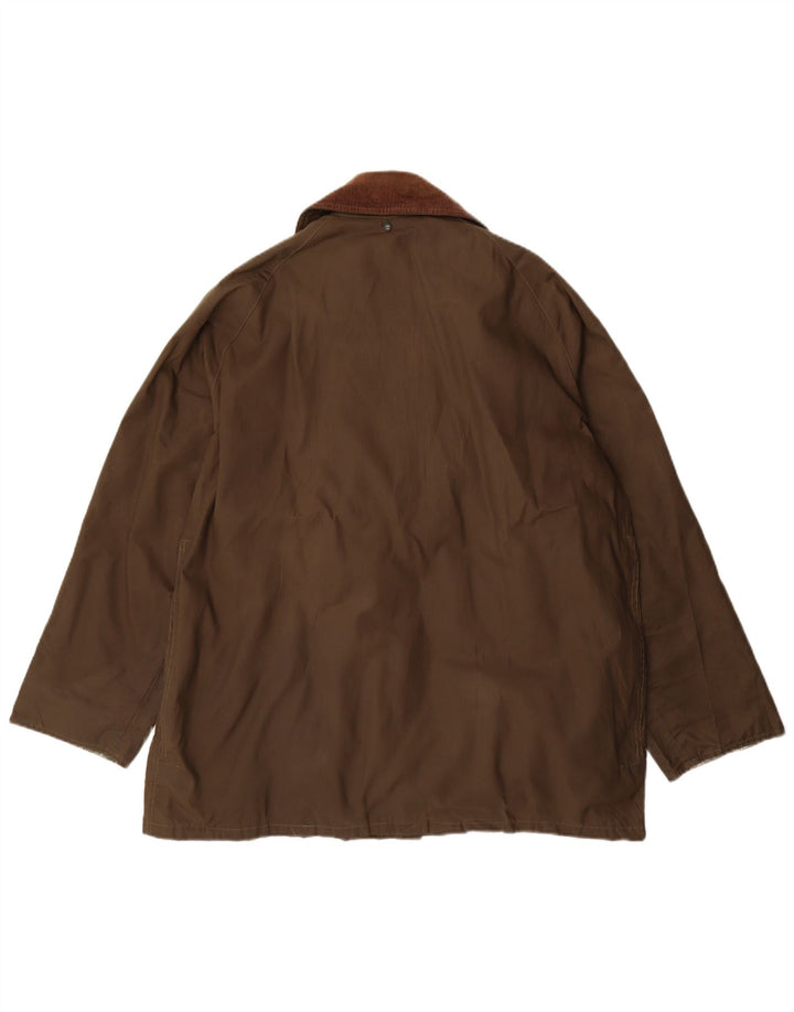 Винтажная мужская куртка свободного покроя из вощеного хлопка, Великобритания, 36, маленький размер, цвет хаки, полиэстер