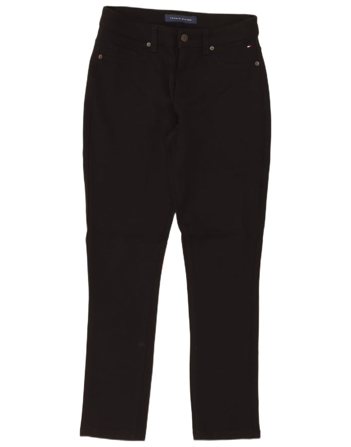 Tommy Hilfiger Женские узкие повседневные брюки США 8 Средний W30 L27 Черные