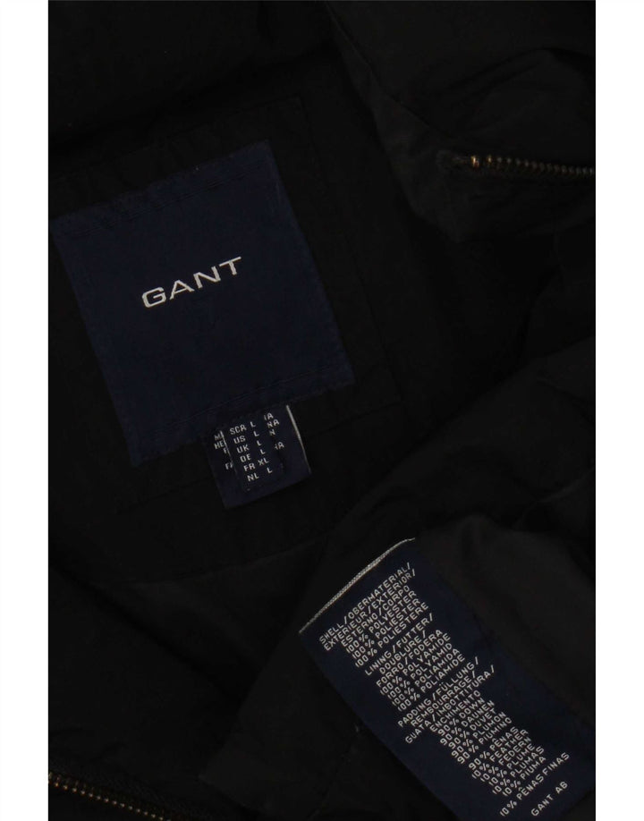 Женское стеганое пальто с капюшоном Gant UK 16, большой черный полиэстер