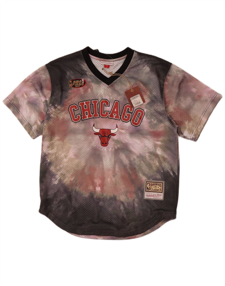 Мужская футболка с рисунком Mitchell & Ness Top UK 44, большая разноцветная