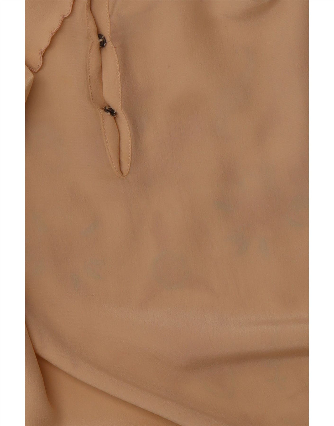 ВИНТАЖНАЯ женская блузка-рубашка с длинным рукавом EU 36, маленькая, бежевый, шелковый цветочек