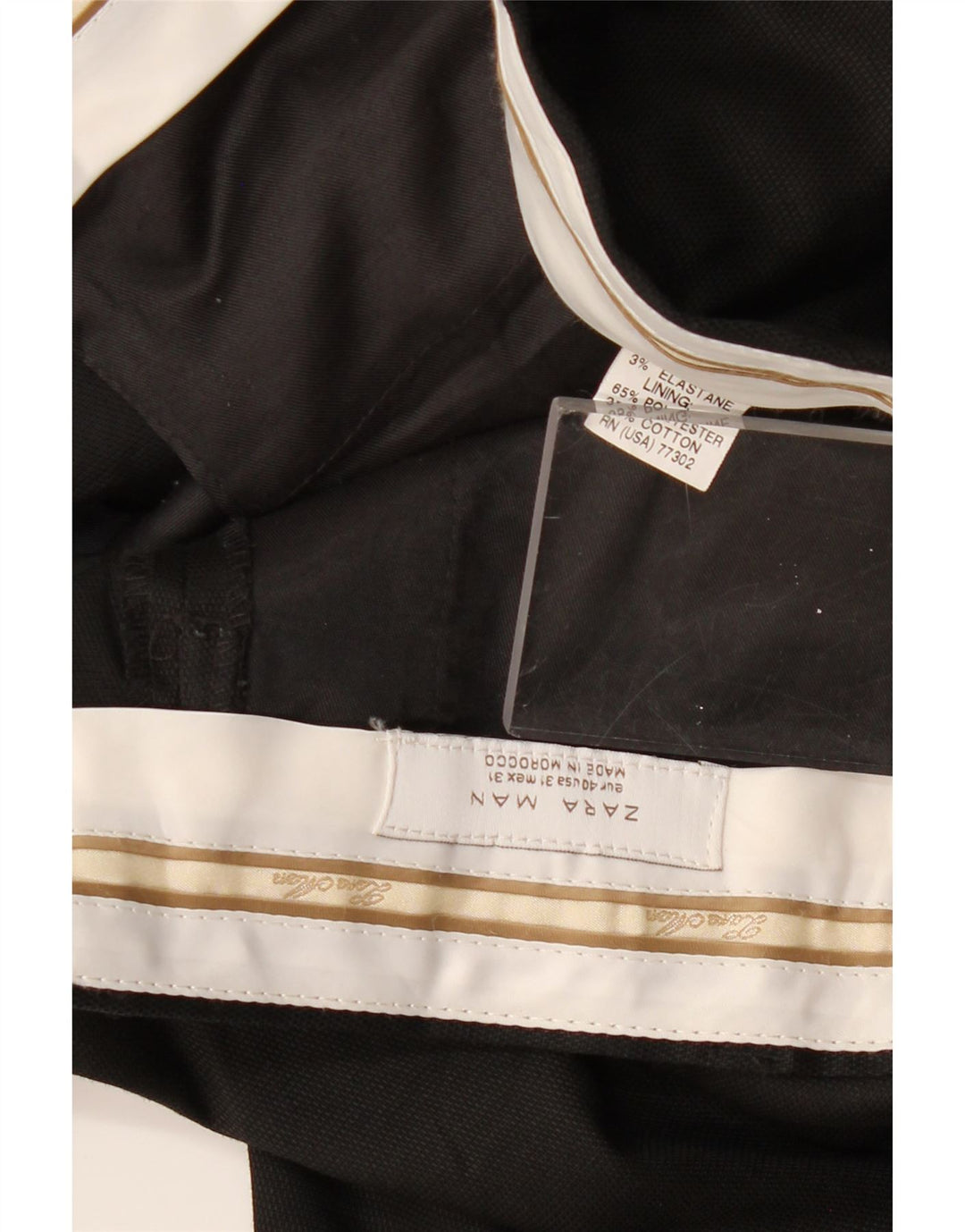 Мужские прямые брюки чинос ZARA EU 40, средний W31 L28, черный полиэстер