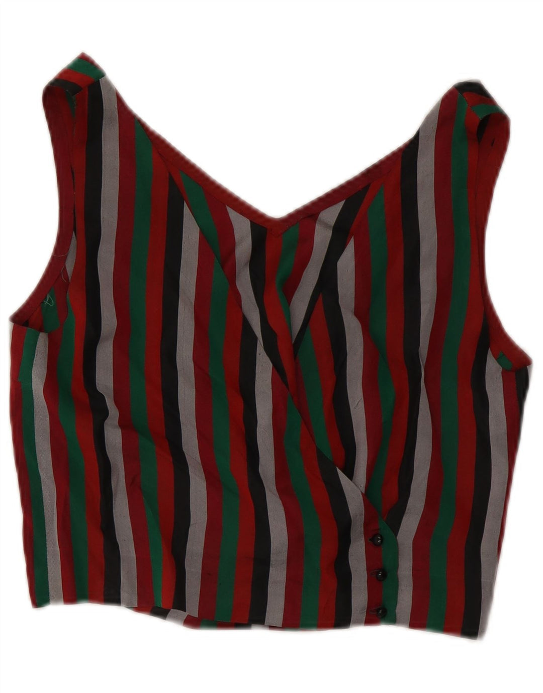 Женская укороченная блузка-рубашка VINTAGE UK 12, средние разноцветные полоски