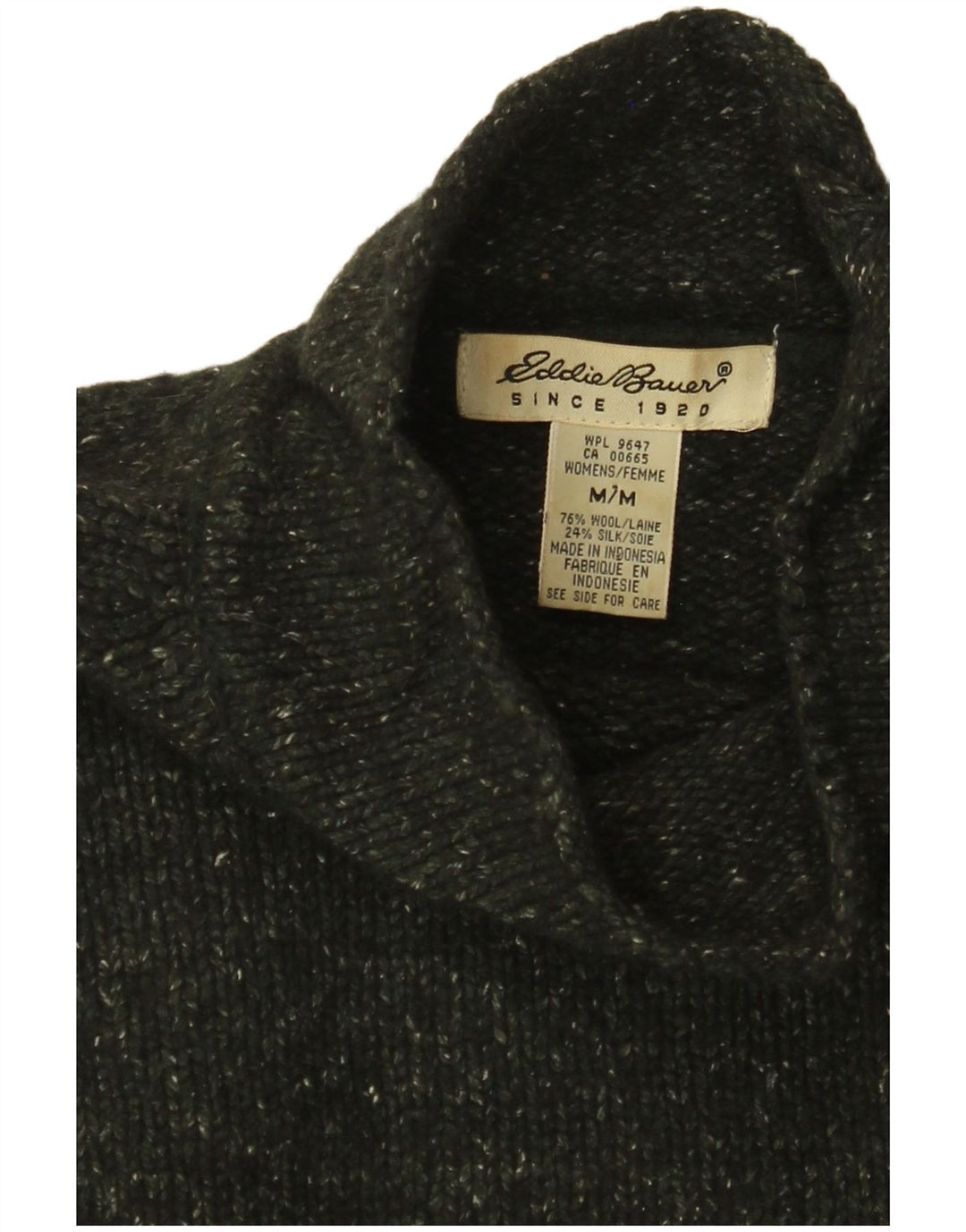 Женский джемпер с высоким воротником EDDIE BAUER, Великобритания 14, средний, хаки, в крапинку