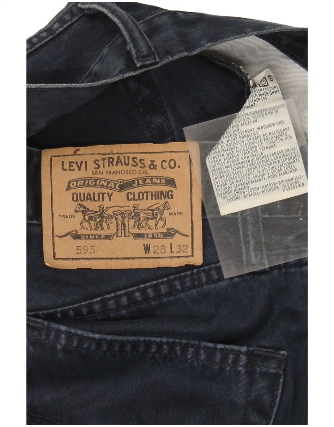 Женские прямые джинсы Levi's 595 W28 L29 темно-синие, хлопок