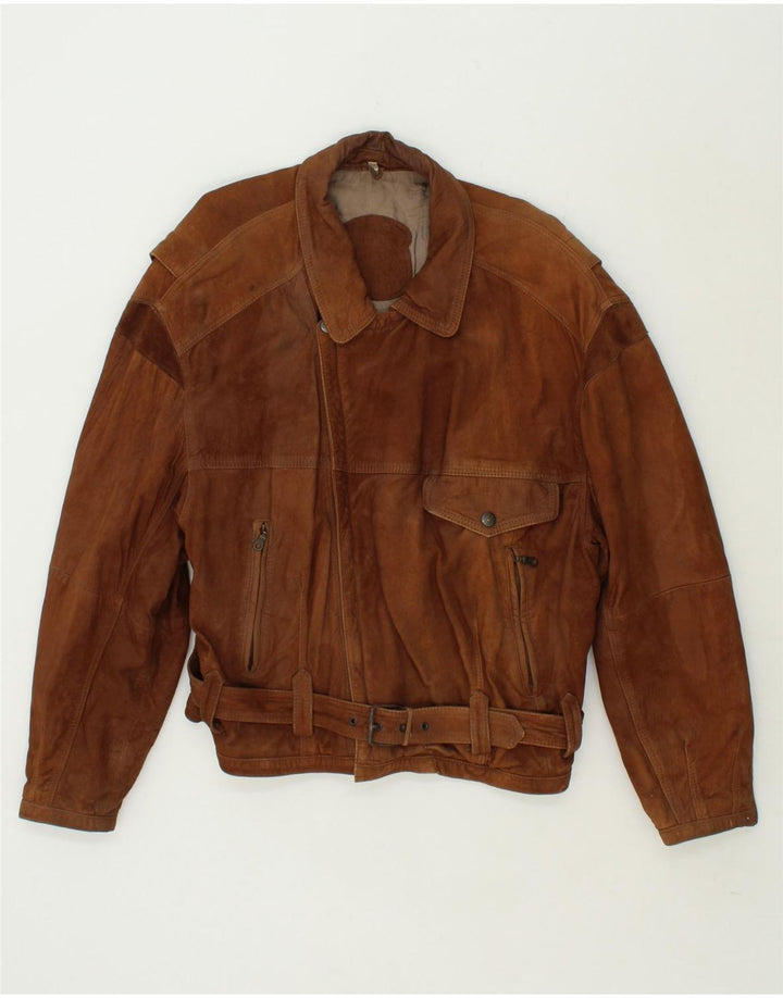 Мужская замшевая куртка VINTAGE IT 56 3XL Коричневая кожаная