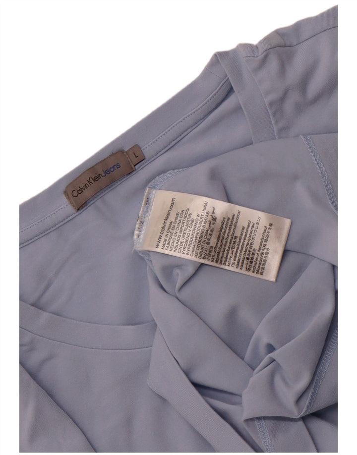 Мужская футболка с рисунком Calvin Klein Jeans, большой синий хлопок