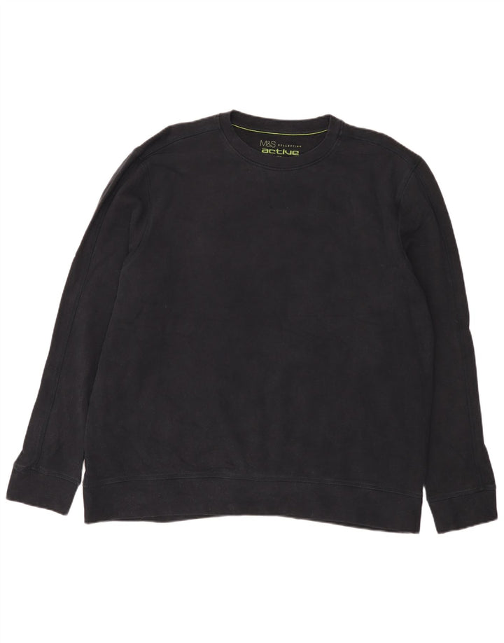 Мужской свитшот Marks & Spencer стандартного кроя 2XL, темно-синий, хлопок