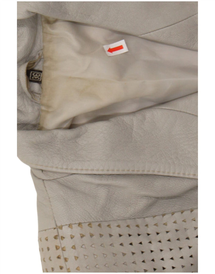 GABRIELLA BENELLI Женская куртка оверсайз EU 36 маленькая серая кожа