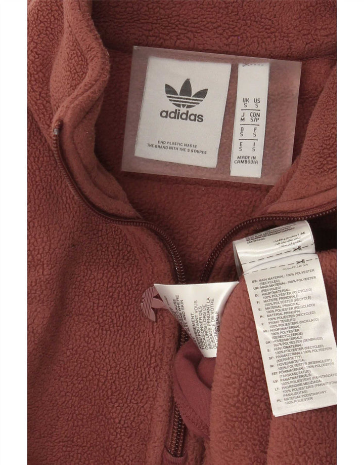 Мужской флисовый джемпер Adidas с рисунком на молнии, маленький коричневый, полиэстер