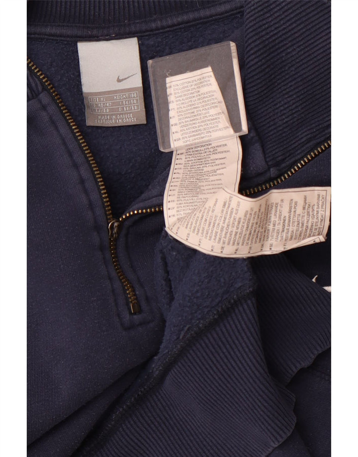 Мужской свитер NIKE с воротником на молнии, Великобритания, размер 45/47 XL, темно-синий, хлопок