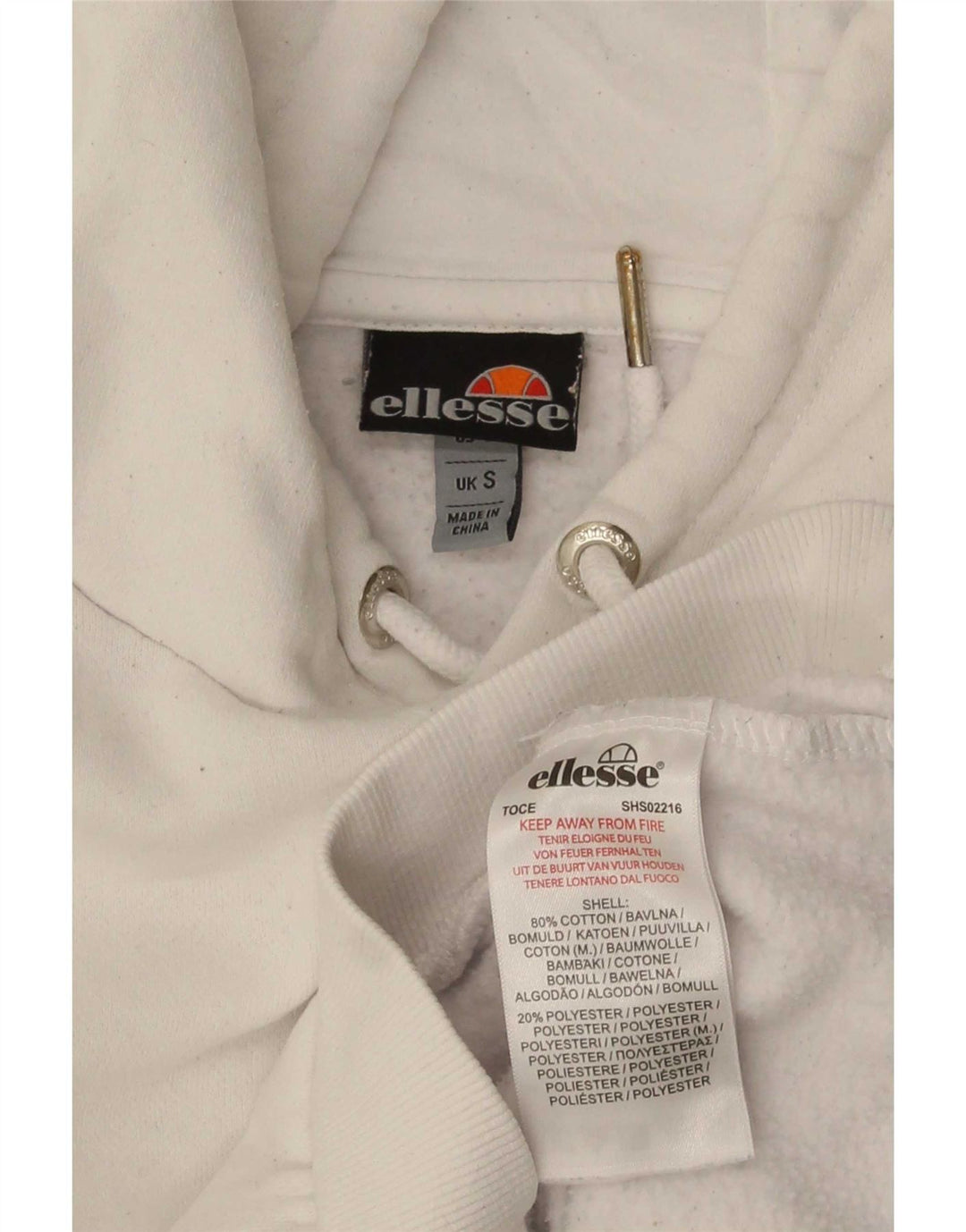 Мужской джемпер с капюшоном Ellesse, маленький белый, хлопок