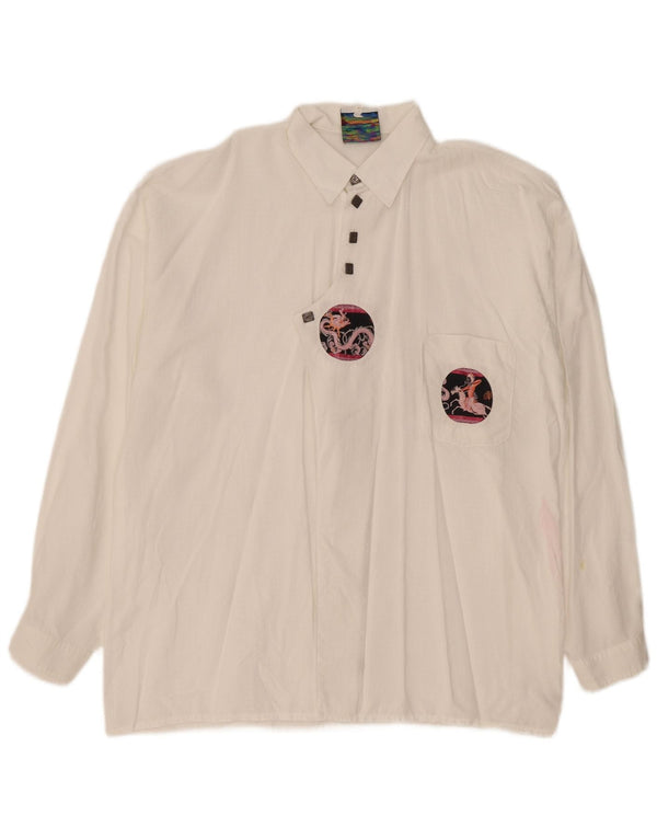 Винтажная мужская рубашка-пуловер, большая белая пятнистая