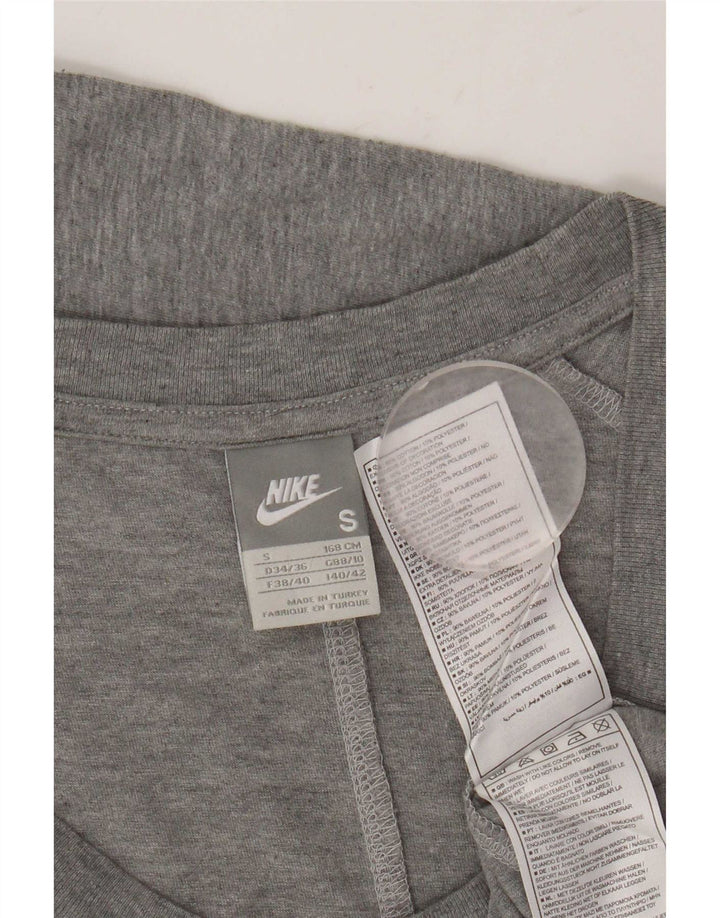 Женский топ с длинным рукавом Nike UK 10, маленький серый хлопок