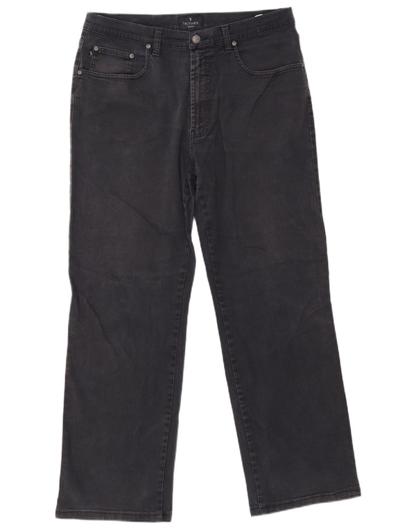 TRUSSARDI Мужские прямые повседневные брюки W38 L29 Темно-синие хлопковые