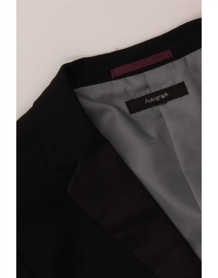 Женский пиджак Marks & Spencer Autograph с 2 пуговицами, Великобритания 10, маленький черный