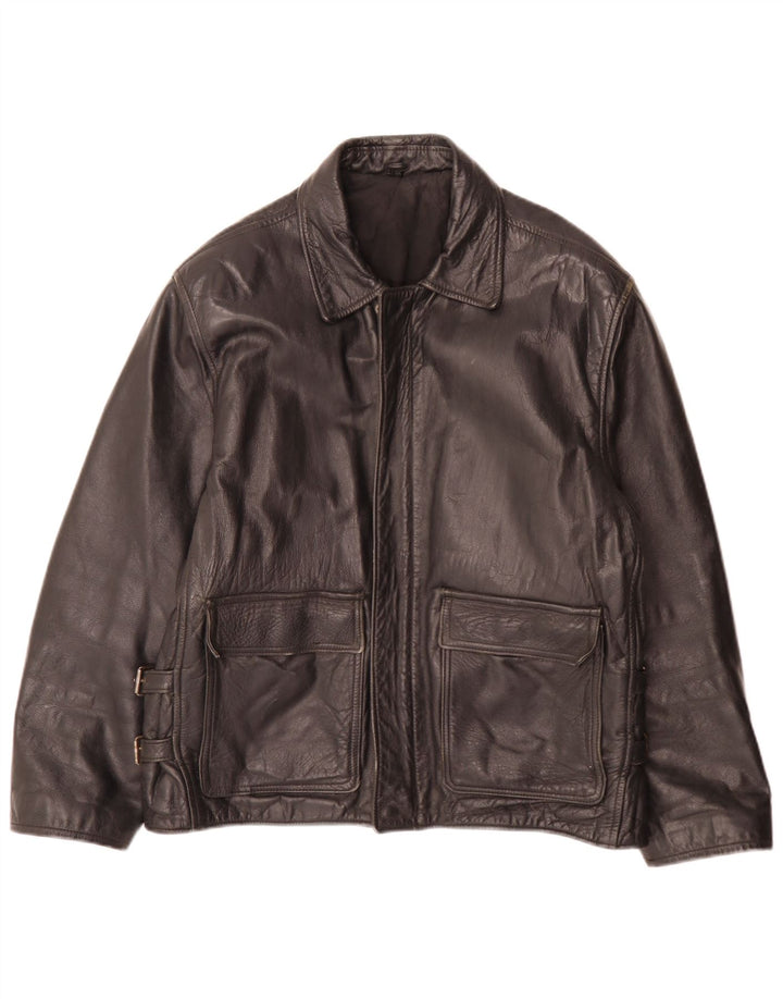Винтажная мужская кожаная куртка IT 48 Medium Black