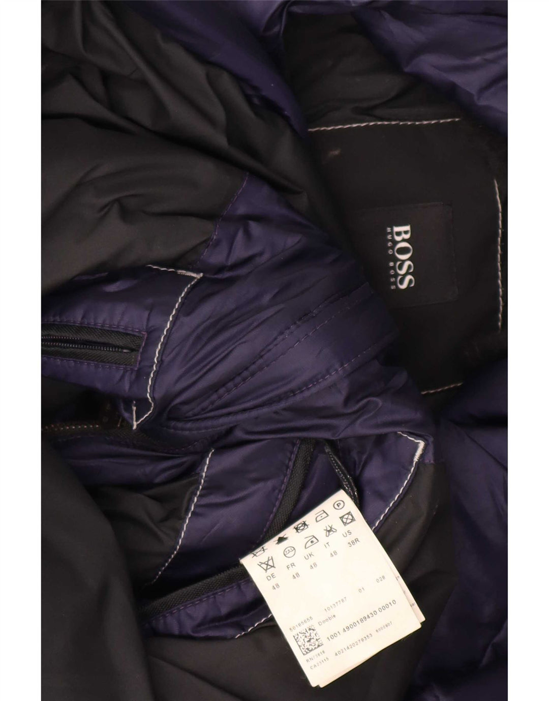 Мужская стеганая куртка Hugo Boss EU 48, средний темно-синий, полиэстер