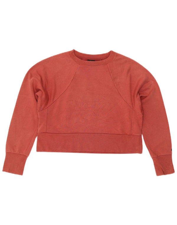 Женский свободный свитшот с рисунком NIKE Dri Fit UK 6 XS, красный хлопок