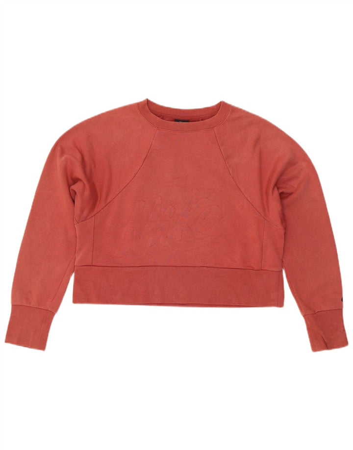 Женский свободный свитшот с рисунком NIKE Dri Fit UK 6 XS, красный хлопок