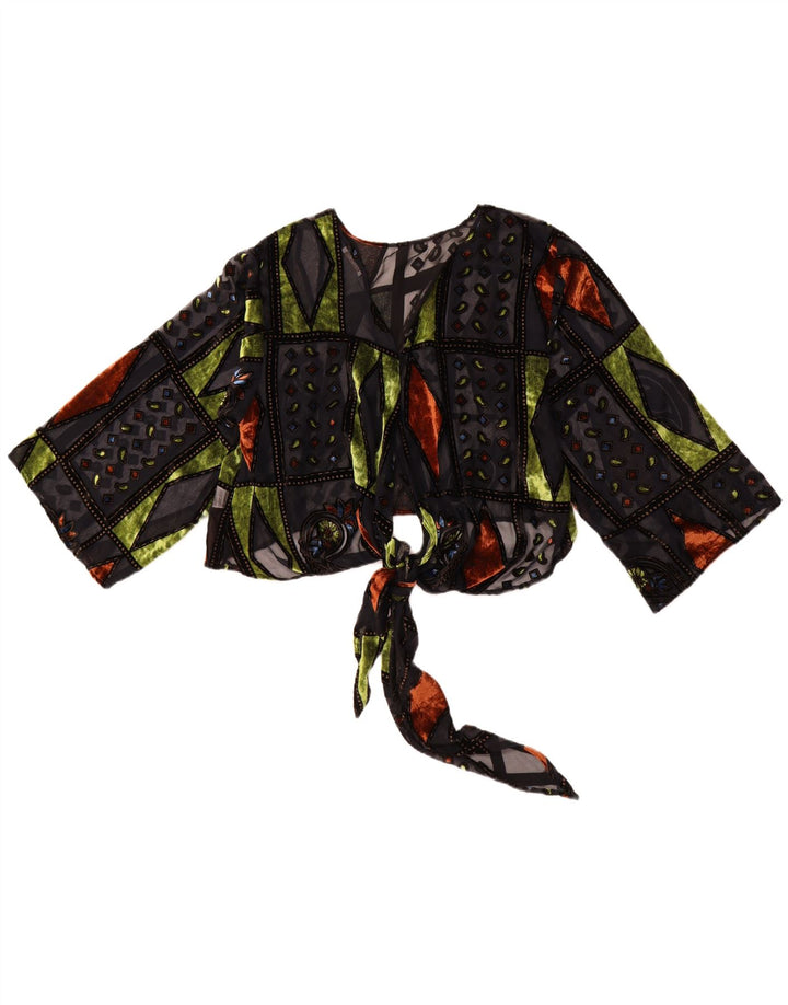 Женское прозрачное болеро оверсайз MOTEL UK 10, маленькое черное пэчворк