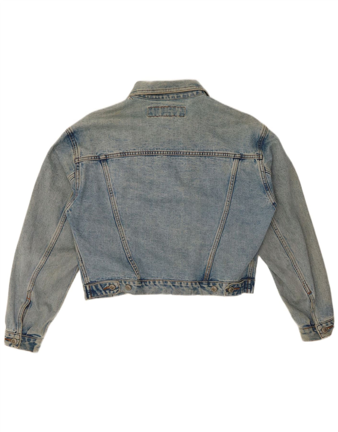 Женская укороченная джинсовая куртка ONYX UK 14, хлопок среднего синего цвета