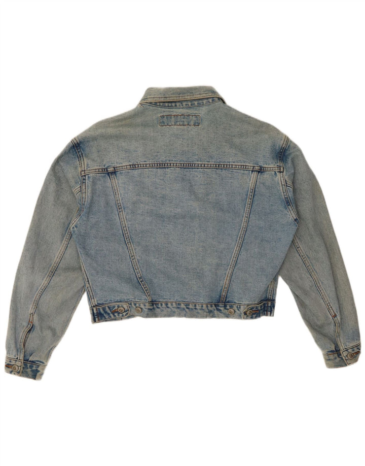 Женская укороченная джинсовая куртка ONYX UK 14, хлопок среднего синего цвета