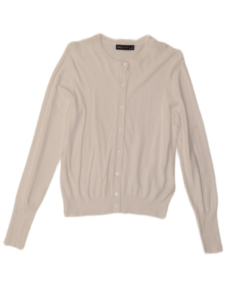 Женский кардиган Marks & Spencer UK 10, маленький белый вискоза