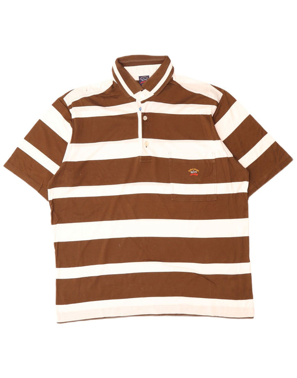 Мужская рубашка-поло Paul & Shark для яхтинга, хлопковая большая коричневая полоска