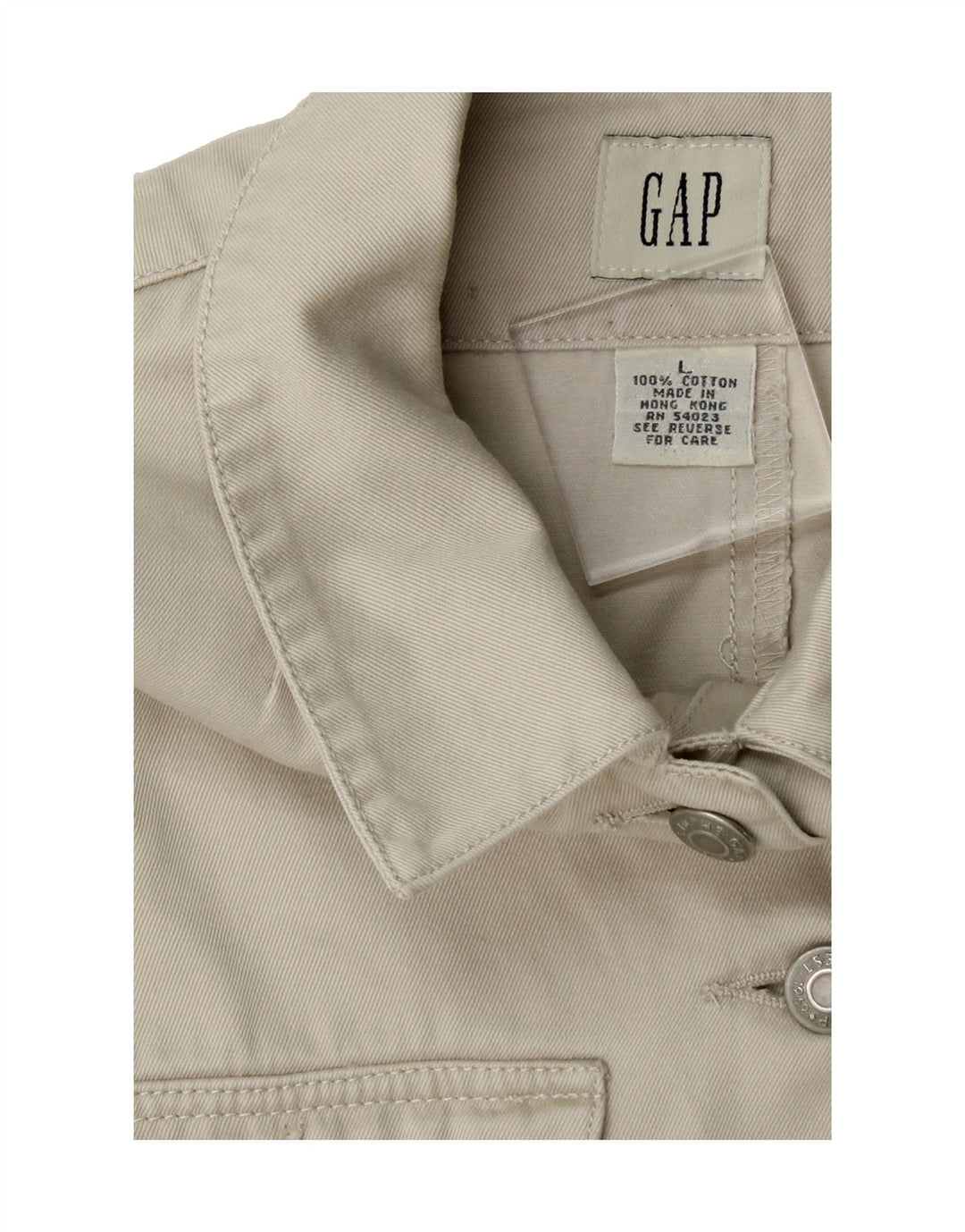 GAP Womens Denim Jacket UK 16 Large Beige Cotton Vintage Gap and Second-Hand Gap from Messina Hembry 