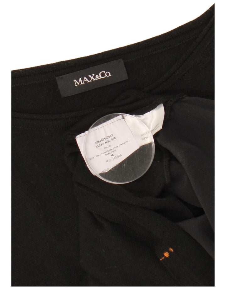 MAX & CO. Womens Asymmetric Blouse Top UK 12 Medium Black